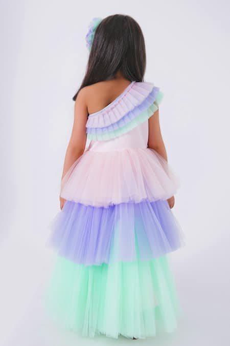 Miakki One Shoulder Ruffle Dress 