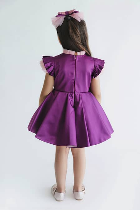 Miakki Tiered Ruffle Bow Dress 