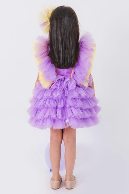 Miakki Sequin Work Ruffle Dress 