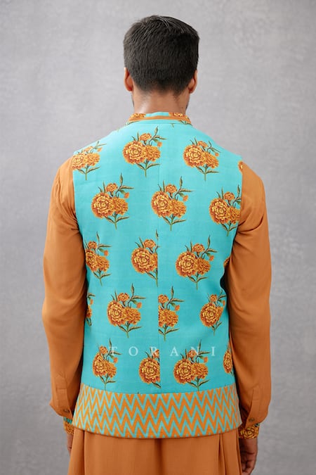 Torani Amardeep Chintz Print Bundi & Kurta Set 