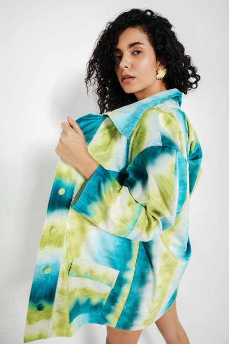 Shop July Issue Green Velvet Lapel Collar Sue Jacket Skirt Set at Aza Fashions Shop_July Issue_Green Velvet Lapel Collar Sue Jacket Skirt Set _at_Aza_Fashions