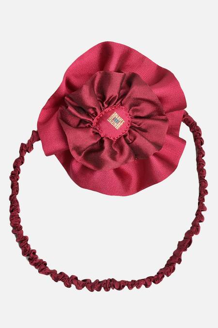 Buy_Jelly Jones_Maroon Silk Embroidery Tiered Gown_Online_at_Aza_Fashions