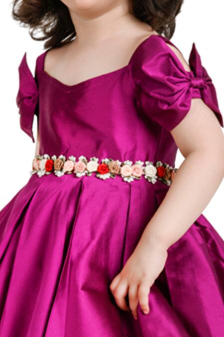 Jelly Jones Purple Silk Embroidery Floral Embellished Blend Dress Online at Aza Fashions Jelly Jones_Purple Silk Embroidery Floral Embellished Blend Dress_Online_at_Aza_Fashions