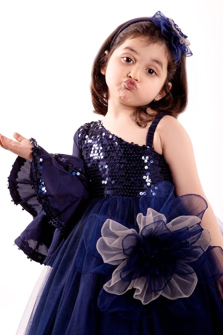 Buy_Jelly Jones_Blue Net Sequins Embellished Gown_Online_at_Aza_Fashions