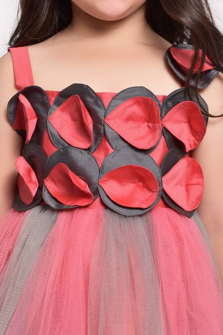 Buy Jelly Jones Pink Net 3d Floral Embellished Dress Online at Aza Fashions Buy_Jelly Jones_Pink Net 3d Floral Embellished Dress_Online_at_Aza_Fashions