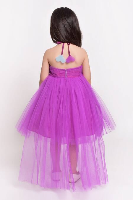 Shop Jelly Jones Purple Net Ruffle Dress at Aza Fashions Shop_Jelly Jones_Purple Net Ruffle Dress_at_Aza_Fashions