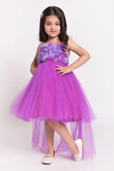 Jelly Jones Purple Net Ruffle Dress Online at Aza Fashions Jelly Jones_Purple Net Ruffle Dress_Online_at_Aza_Fashions