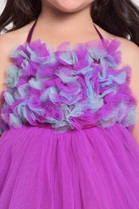 Buy Jelly Jones Purple Net Ruffle Dress Online at Aza Fashions Buy_Jelly Jones_Purple Net Ruffle Dress_Online_at_Aza_Fashions