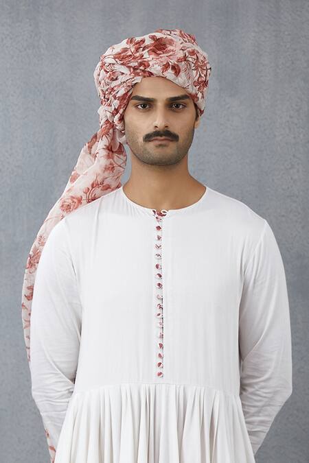 Torani_White Handwoven Chanderi Anarkali Kurta _at_Aza_Fashions