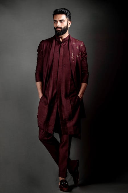 Jatin Malik Embroidered Jacket & Kurta Set 