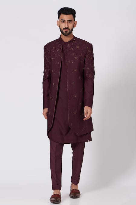 Jatin Malik Embroidered Jacket & Kurta Set 