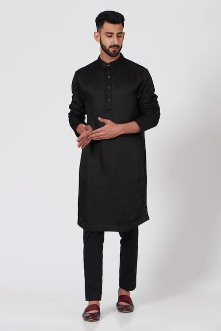 Jatin Malik Linen Silk Kurta & Trousers Set 