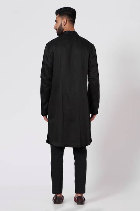 Jatin Malik Linen Silk Kurta & Trousers Set 