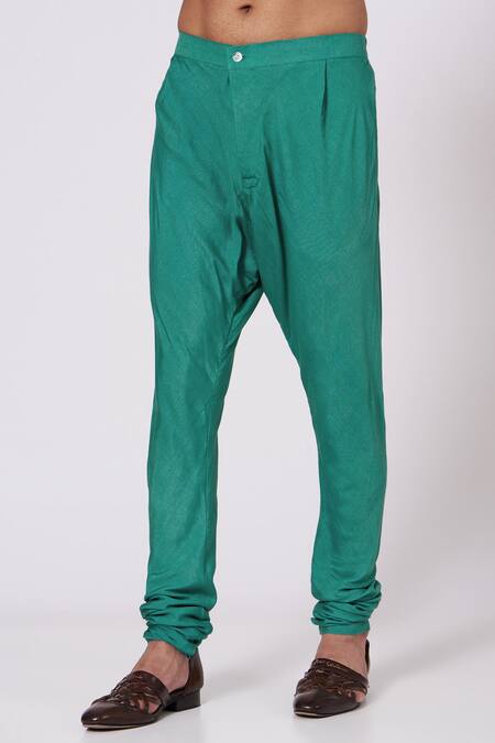 Jatin Malik Green Slub Silk Pintucks Kurta And Pant Set Online at Aza Fashions Jatin Malik_Green Slub Silk Pintucks Kurta And Pant Set _Online_at_Aza_Fashions