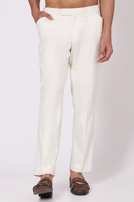 Jatin Malik_Green Slub Silk Pintucks Kurta And Pant Set _Online_at_Aza_Fashions