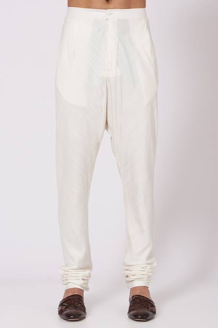 Shop_Jatin Malik_White Linen Silk Embroidered Sherwani Set_Online_at_Aza_Fashions