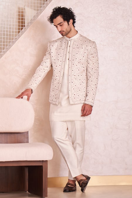 Jatin Malik Embroidered Jacket & Kurta Set 