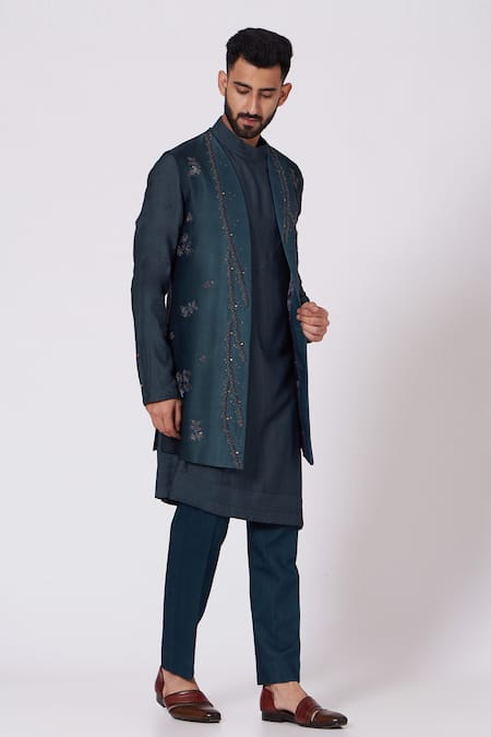 Jatin Malik Embroidered Jacket & Kurta Set 