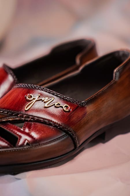 Jatin Malik Brown Braided Loafers Online at Aza Fashions Jatin Malik_Brown Braided Loafers _Online_at_Aza_Fashions