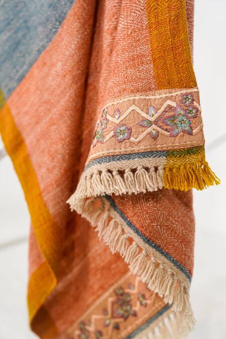 Buy Jatin Malik Multi Color Embroidered Colorblock Pashmina Shawl Online at Aza Fashions Buy_Jatin Malik_Multi Color Embroidered Colorblock Pashmina Shawl _Online_at_Aza_Fashions