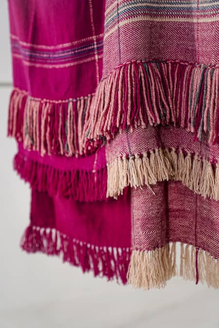 Shop Jatin Malik Pink Embroidered Handcrafted Colorblock Pashmina Shawl at Aza Fashions Shop_Jatin Malik_Pink Embroidered Handcrafted Colorblock Pashmina Shawl _at_Aza_Fashions