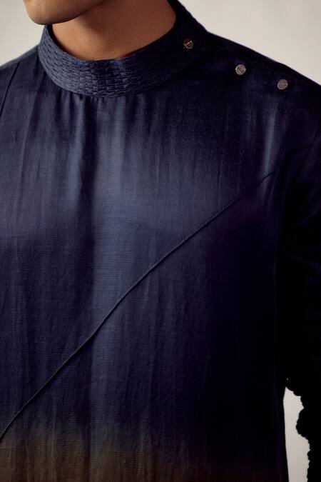 Jatin Malik_Green Linen Silk Kurta Set _Online_at_Aza_Fashions