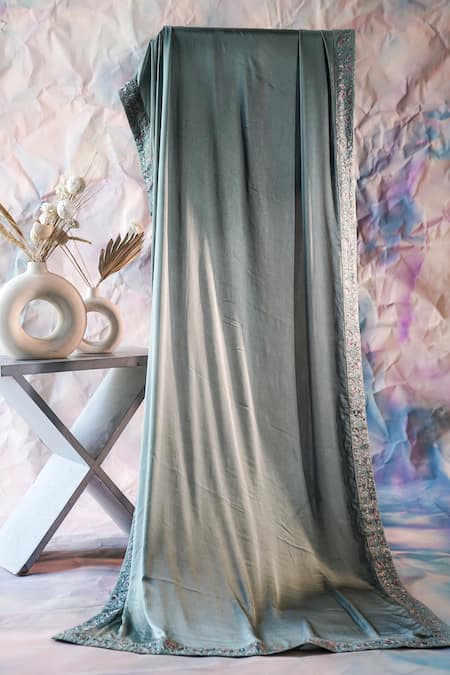 Jatin Malik Floral Embroidered Border Stole 