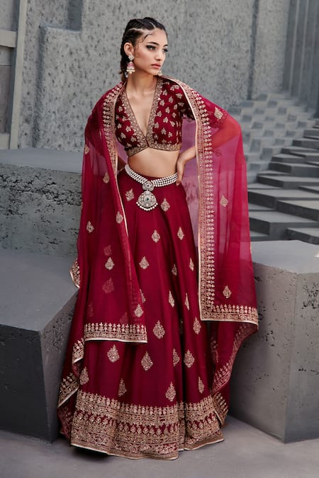 Jigar Mali Chanderi Lehenga Set 