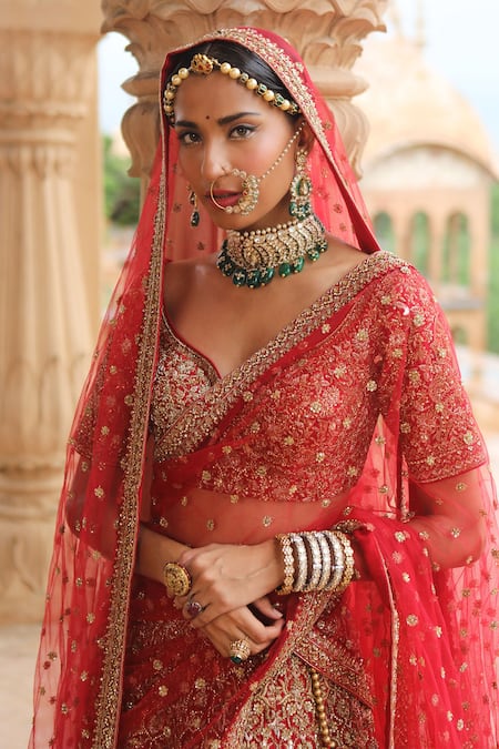 Buy Red Bridal Lehenga For Women Online