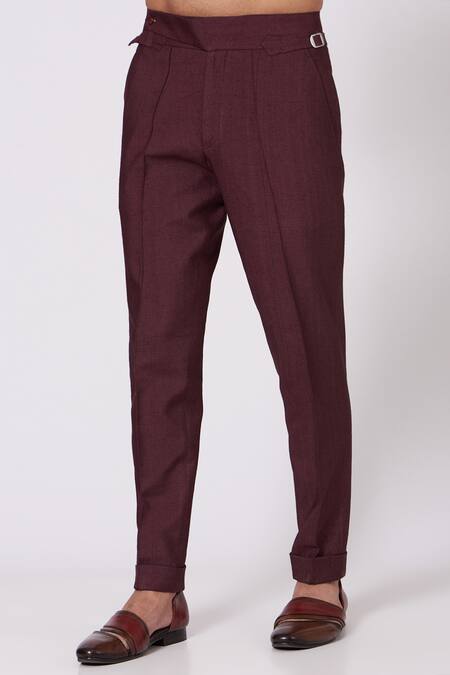 Jatin Malik Maroon Slub Silk Asymmetric Kurta Set Online at Aza Fashions Jatin Malik_Maroon Slub Silk Asymmetric Kurta Set _Online_at_Aza_Fashions