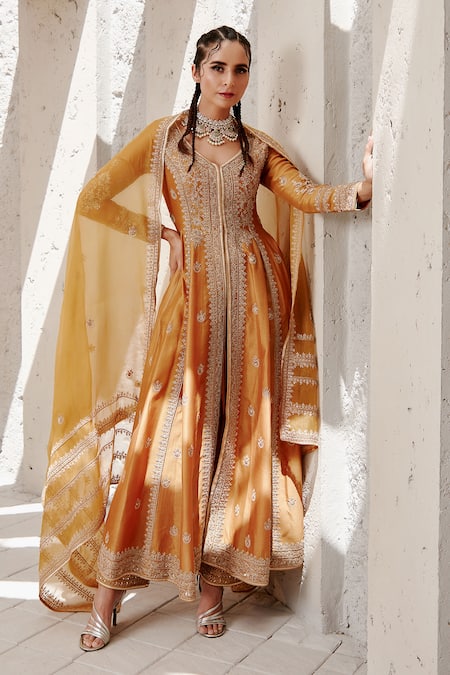 Jigar Mali Chanderi Silk Anarkali Set 