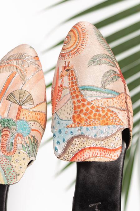 Kala Twiga & Tembo Fauna Print Mules 