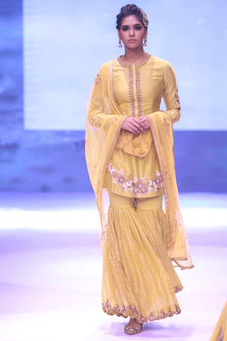 Joy Mitra Embroidered Kurta Sharara Set 