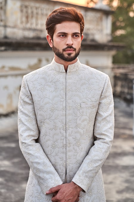 Jayanti Reddy Chikankari Sherwani Set 