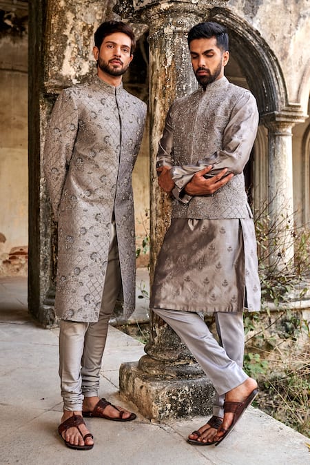 Jayanti Reddy Floral Jaal Embroidered Sherwani Set 