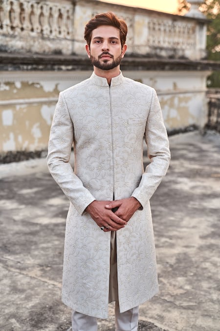 JAYANTI REDDY Chikankari Sherwani Set 