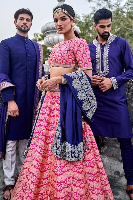 Jayanti Reddy Embroidered Banarasi Bridal Lehenga Set 