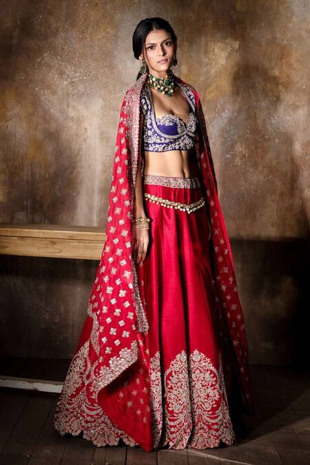 Jayanti Reddy Zardozi Embroidered Bridal Lehenga Set 