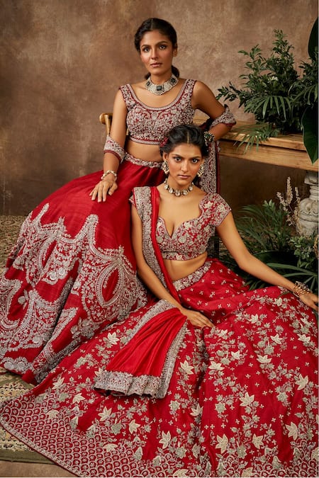 Jayanti Reddy Zardozi Embroidered Bridal Lehenga Set 