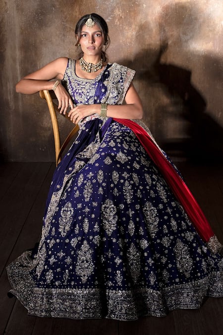 Jayanti Reddy Zardozi Embroidered Bridal Lehenga Set 
