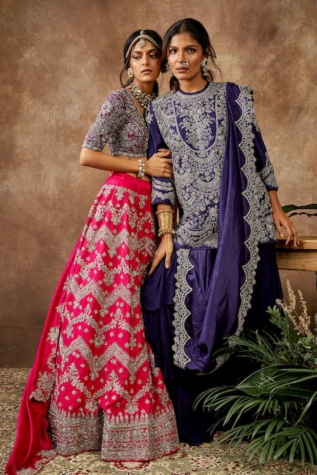 Jayanti Reddy Zardozi Embroidered Tunic Sharara Set 