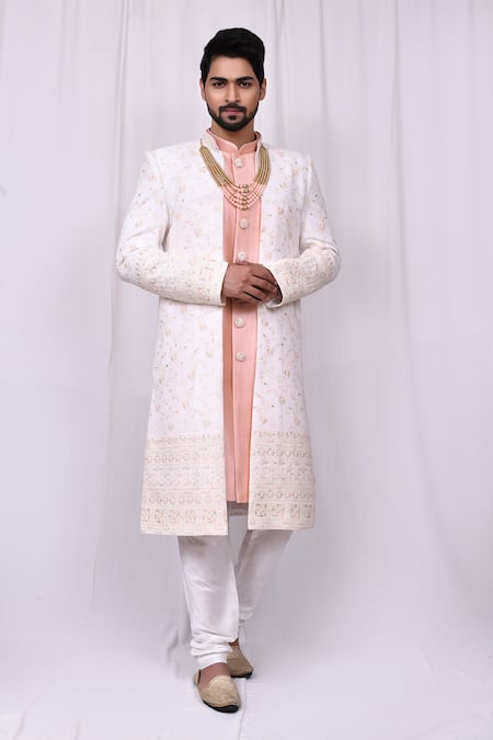 Buy The Indian Garage Co Men Cream Coloured Solid Sherwani Jacket - Jackets  for Men 13004398 | Myntra