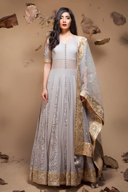 JYOTI SACHDEV IYER Embroidered Anarkali with Dupatta 