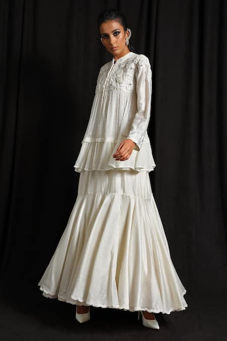 Jyoti Sachdev Iyer Chanderi Embroidered Kurta & Sharara 