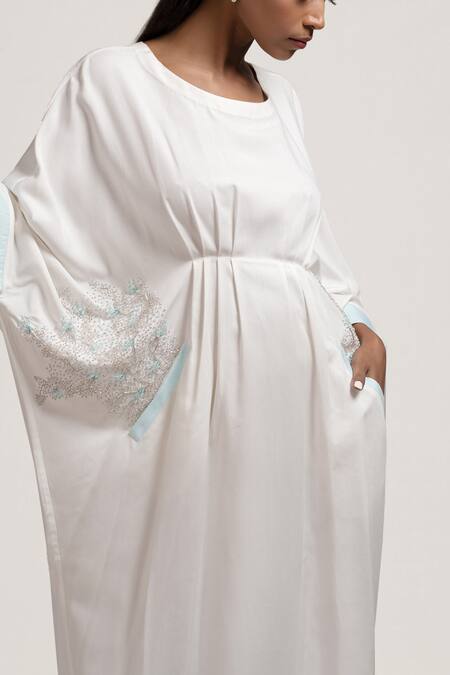 Buy Jyoti Sachdev Iyer White Bamboo Round Draped Midi Dress Online at Aza Fashions Buy_Jyoti Sachdev Iyer_White Bamboo Round Draped Midi Dress _Online_at_Aza_Fashions