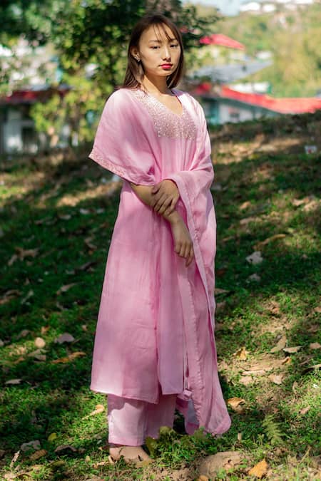 Juanita By Shubhda Handwoven Chanderi Kurta Set 