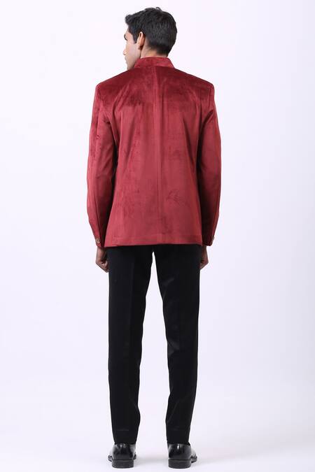 Cosa Nostraa Velvet Embellished Bandhgala 