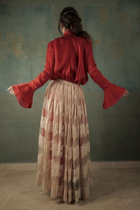 Nidhi Yasha Bell Sleeve Ruffle Dress 