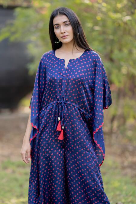 Shop Dyelogue Blue Gajji Silk Bandhani Jumpsuit Online at Aza Fashions Shop_Dyelogue_Blue Gajji Silk Bandhani Jumpsuit _Online_at_Aza_Fashions