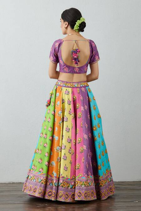 Shop Torani Multi Color Satrangi Lakhvir Lehenga Set at Aza Fashions Shop_Torani_Multi Color Satrangi Lakhvir Lehenga Set_at_Aza_Fashions